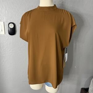 Halogen Womens 3/4 Sleeve Blouse, Brown, M